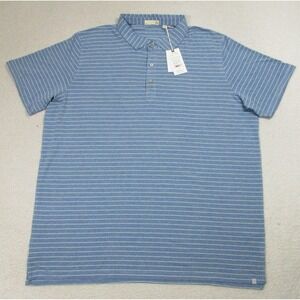 NWT Tasc Performance Everywear Polo Shirt Mens 3XL Blue Tidal Stripe Stretch